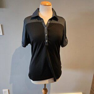 Adidas Women’s Puremotion Golf Polo Shirt | Size Medium | Black & Gray
